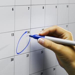 Marking date on calendar
